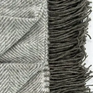 Shetland Throw - Silver Moss - Image 2