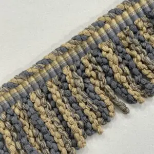 Knitted Short Bullion Fringe - Pewter / Beige - Image 3