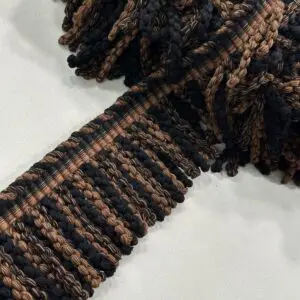 Knitted Short Bullion Fringe - Chocolate/Black