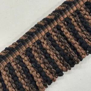 Knitted Short Bullion Fringe - Chocolate/Black - Image 3