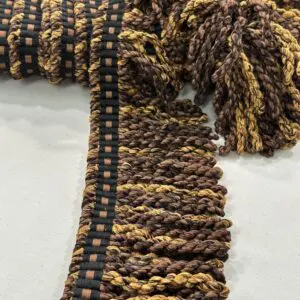Chenille Short Bullion Fringe - Chocolate/Gold - Image 2