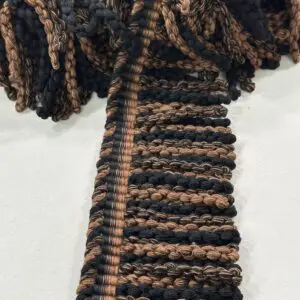 Knitted Short Bullion Fringe - Chocolate/Black - Image 2