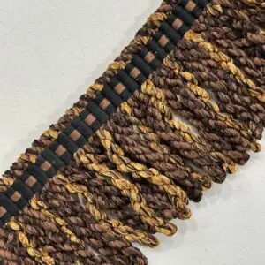 Chenille Short Bullion Fringe - Chocolate/Gold - Image 3
