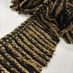 Knitted Long Bullion Fringe - Black / Gold