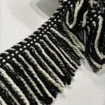 Knitted Long Bullion Fringe - Black / White