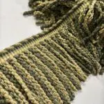 Knitted Long Bullion Fringe - Green / Gold