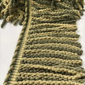 Knitted Long Bullion Fringe - Green / Gold - Image 2
