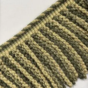 Knitted Long Bullion Fringe - Green / Gold - Image 3