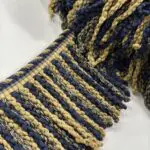 Knitted Long Bullion Fringe - Blue / Gold