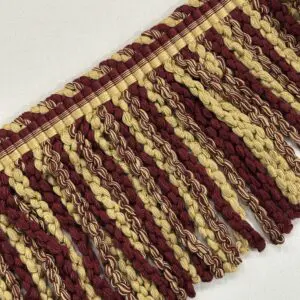 Knitted Long Bullion Fringe - Port / Gold - Image 3