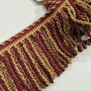 Knitted Long Bullion Fringe - Red / Gold