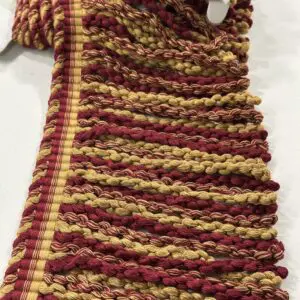 Knitted Long Bullion Fringe - Red / Gold - Image 2