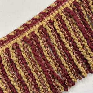 Knitted Long Bullion Fringe - Red / Gold - Image 3