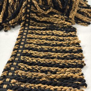 Knitted Long Bullion Fringe - Black / Gold - Image 2